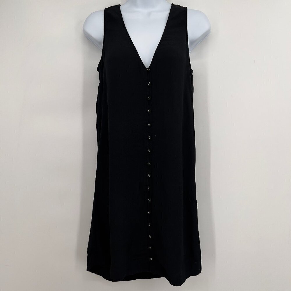 Title: Madewell Black Sleeveless Button-Front Mini Dress – XXS